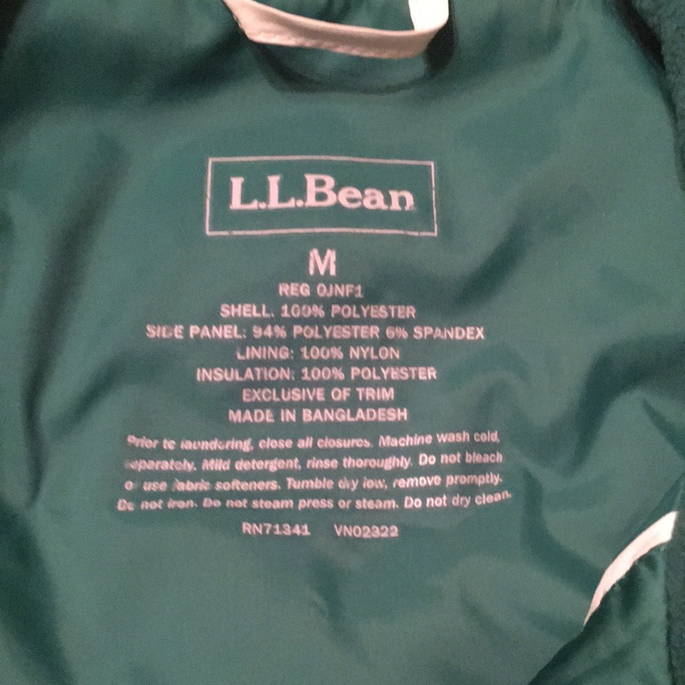LL Bean quilted jacket with fleece sides - Picture 2 of 10